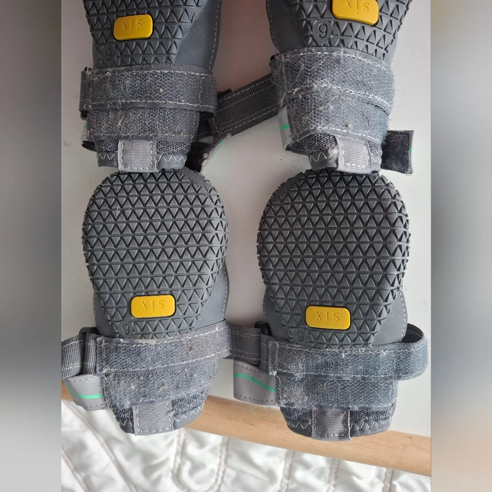 SlowTon Dog Shoes Breathable Paw Protector Anti Slip Dog Boots Grey Size 6